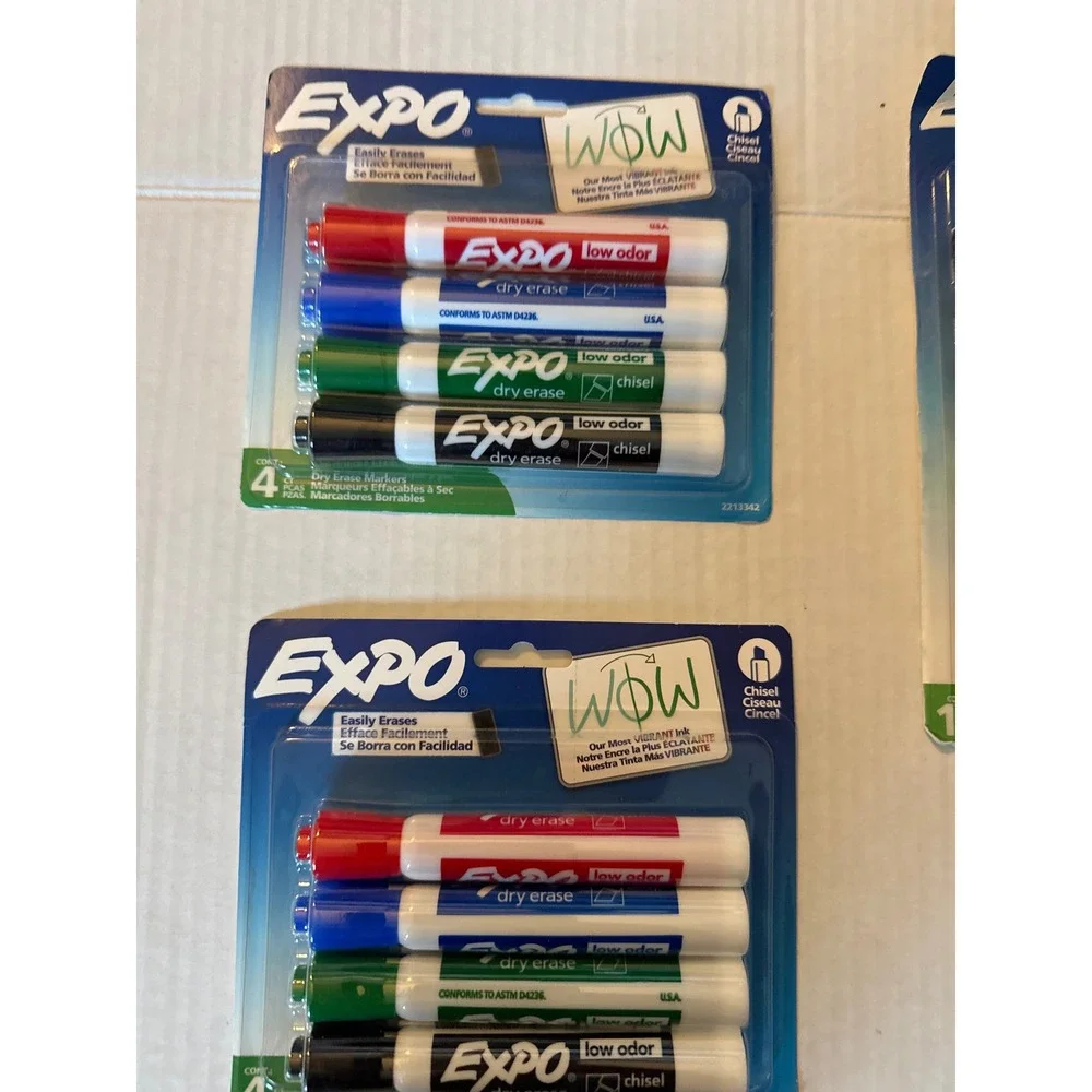 3 packs Expo Low Odor Dry Erase Markers Assorted Colors 20 Count Bundle